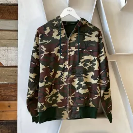 80’s Camo Zip-Up Hoodie - Large