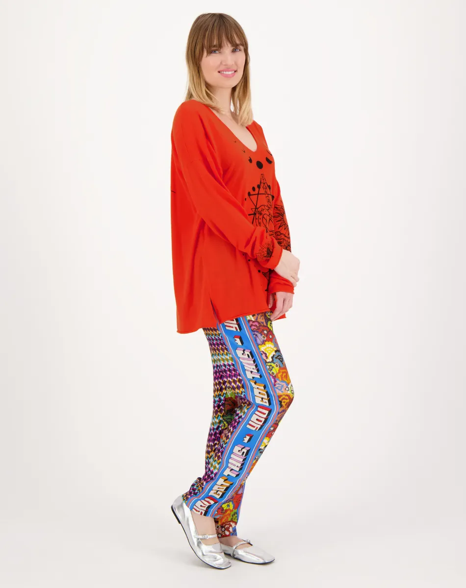 Arleth V-Neck Orange Sweater