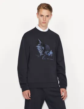 Armani exchange CREW NECK EAGLE SWEATSHIRT (navy/blue)