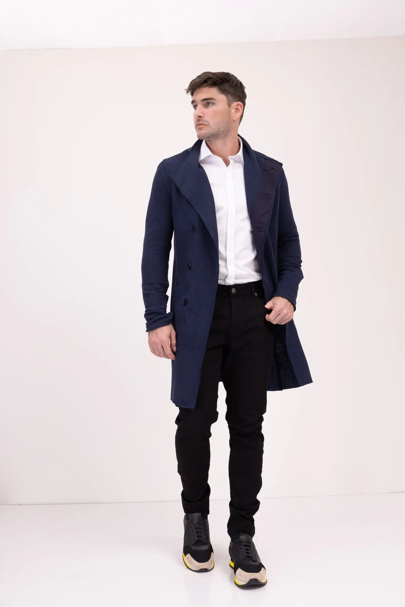 Asymmetric Rebel Cardigan - Navy