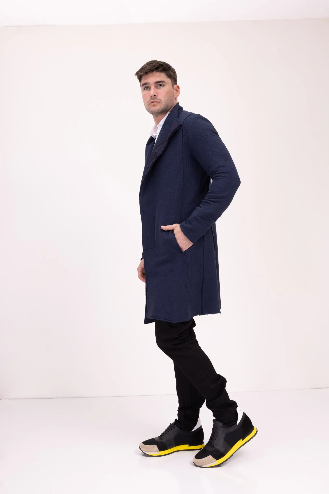 Asymmetric Rebel Cardigan - Navy