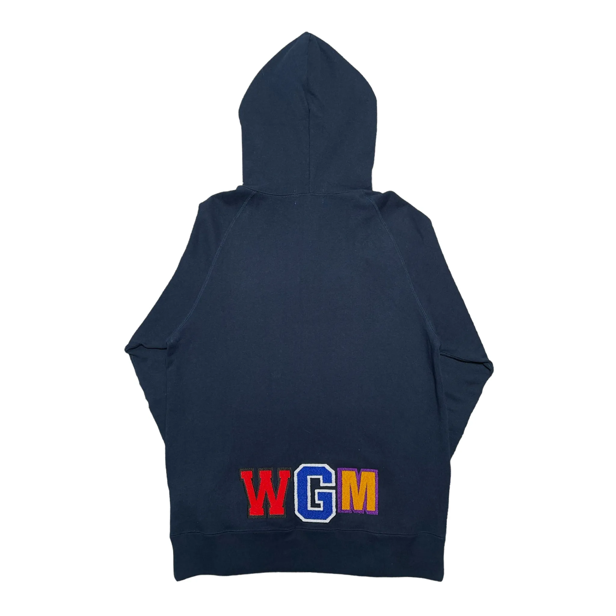 BAPE Embroidered Chest Shark Full Zip Hooded Sweatshirt Navy Blue