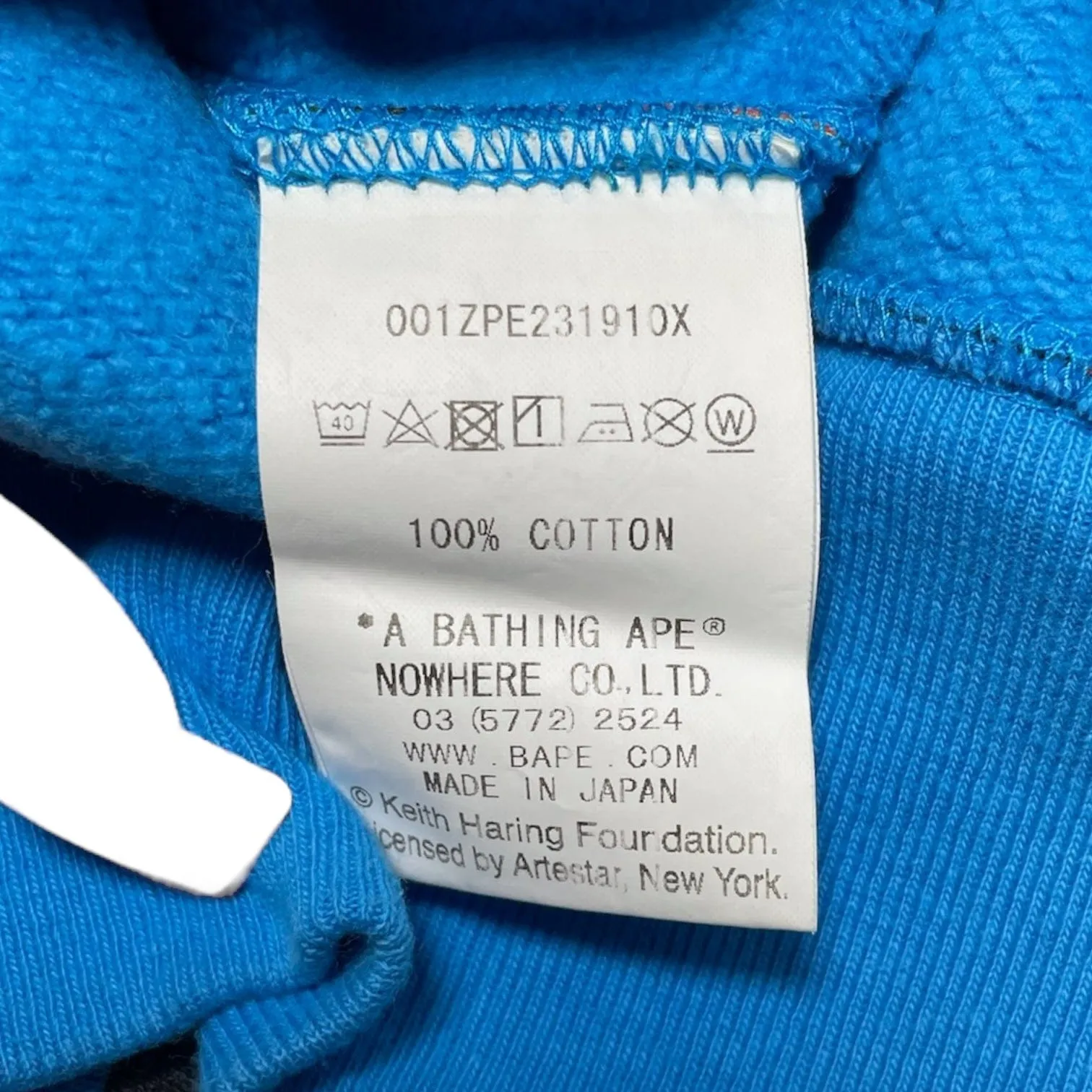 BAPE x Keith Haring Shark Full Zip Hooded Sweatshirt Blue Pre-Owned