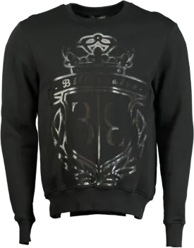 Billionaire Black Crew Neck Sweatshirt UK S