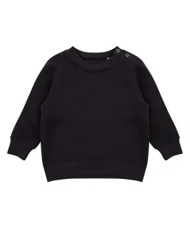 Black - Crew neck sweatshirt with shoulder poppers
