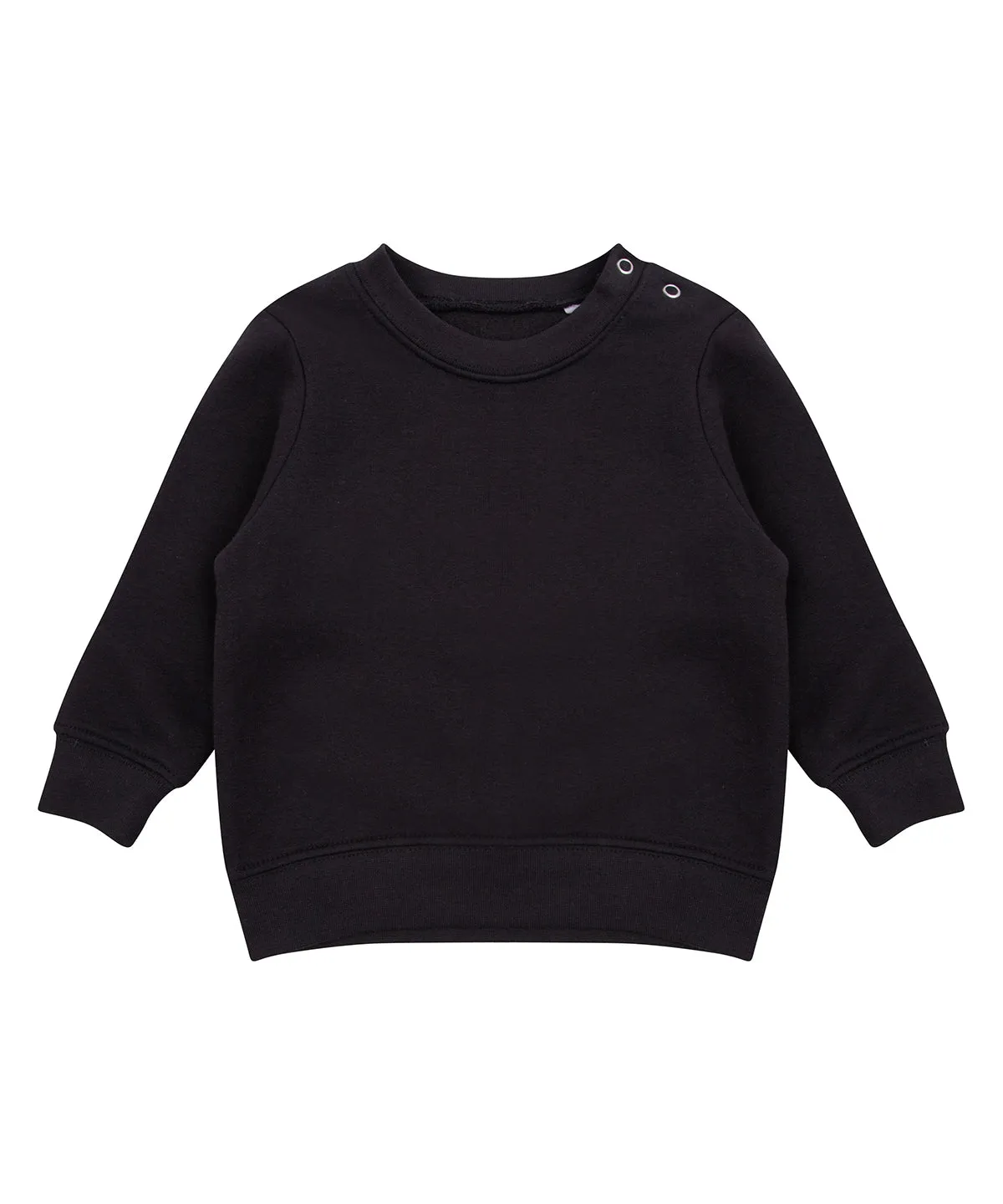 Black - Crew neck sweatshirt with shoulder poppers