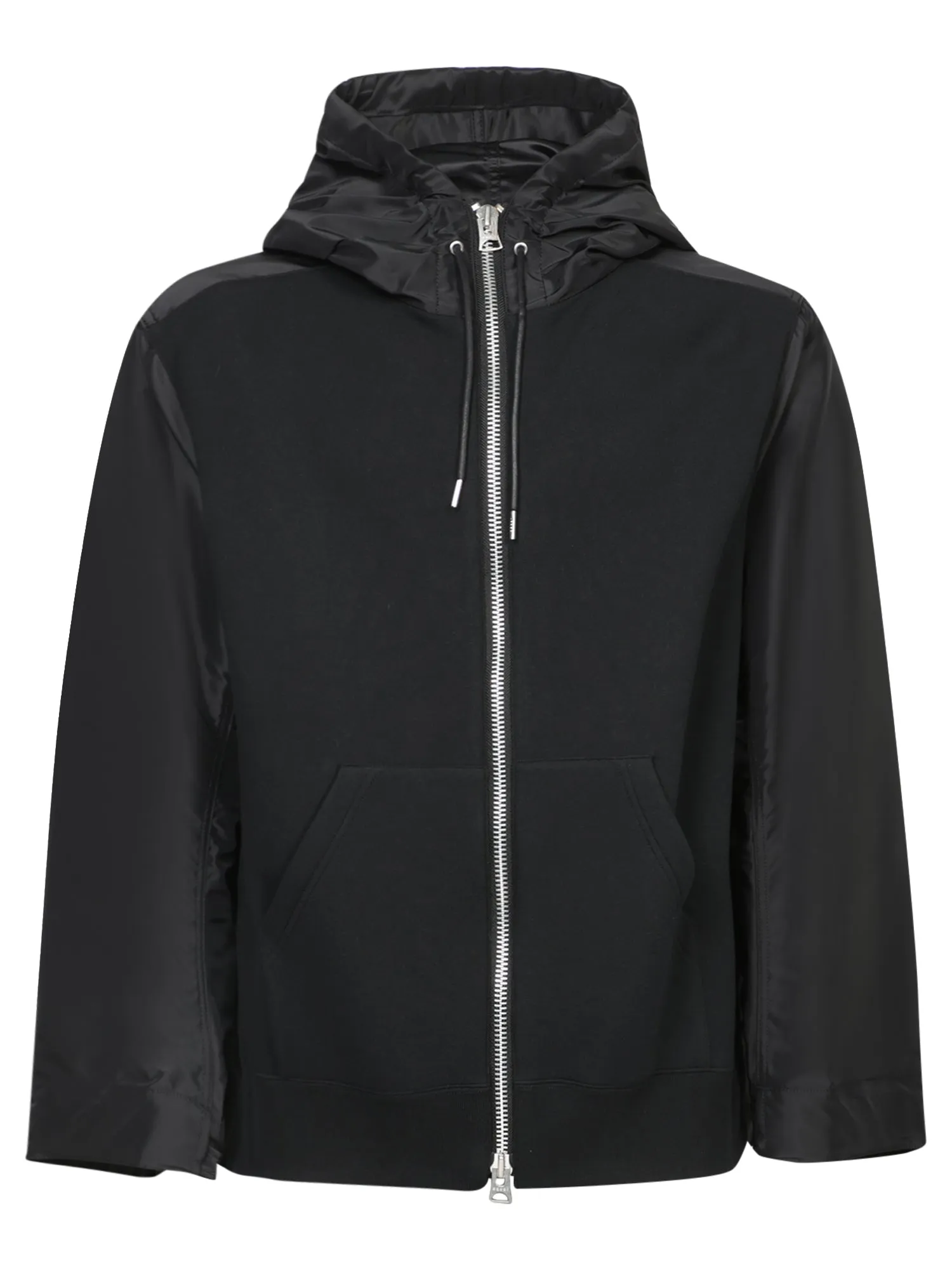 Black Nylon Twill Sweatshirt