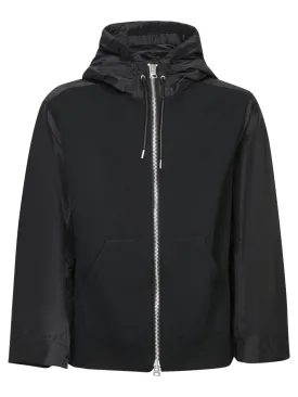 Black Nylon Twill Sweatshirt