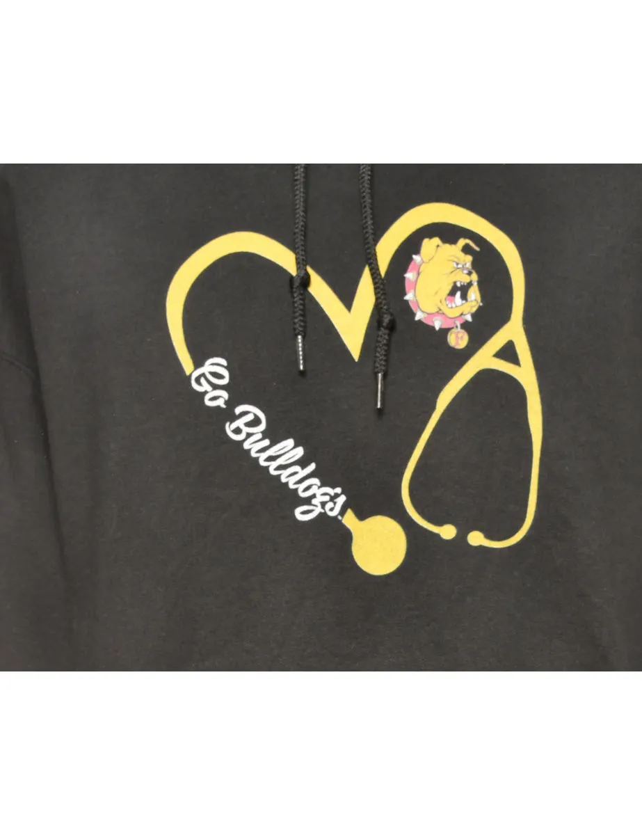 Black Printed Sweatshirt - L