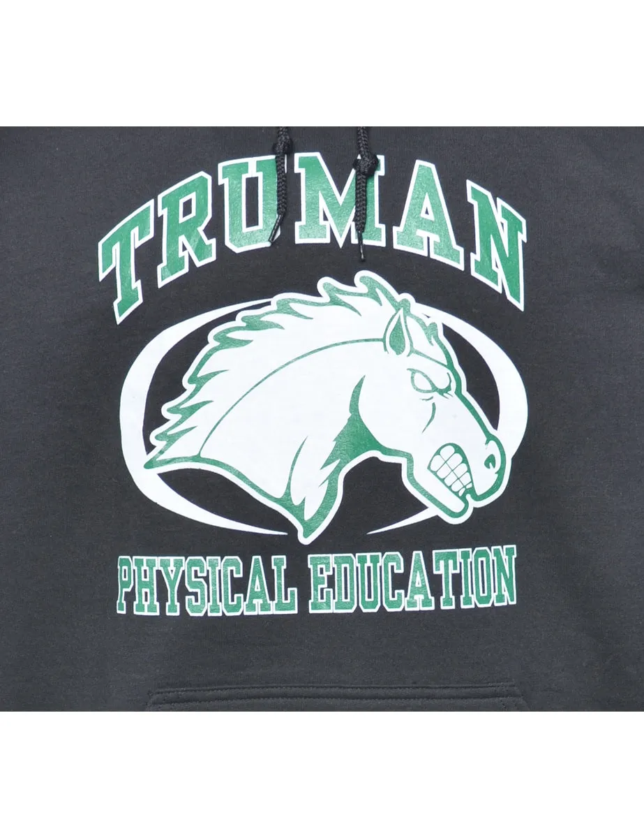 Black Truman Printed Hoodie - S