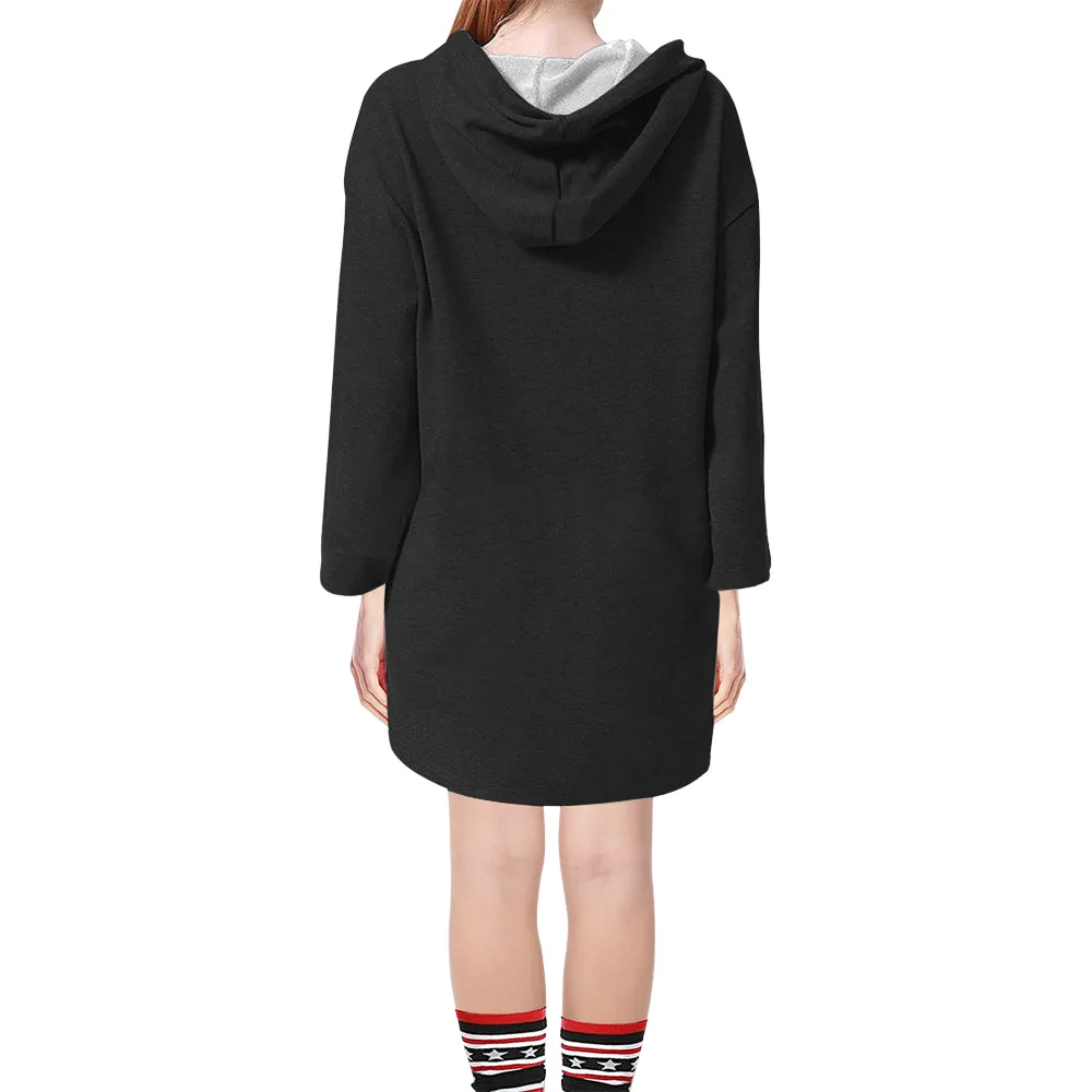 BLACK/GOLD FIVEEAUXFEAUX WOMEN'S HOODED TUNIC