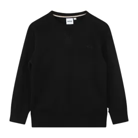 BOSS Kids Embroidered Logo Black Sweatshirt