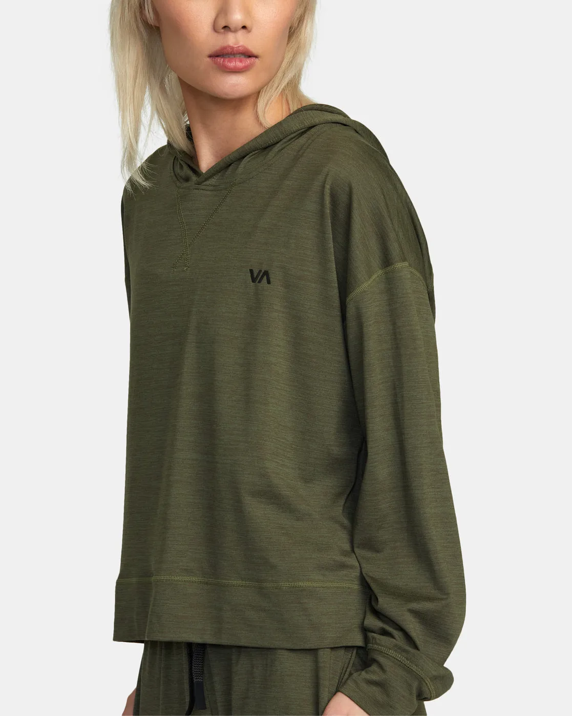C-Able Cropped Workout Hoodie - Olive