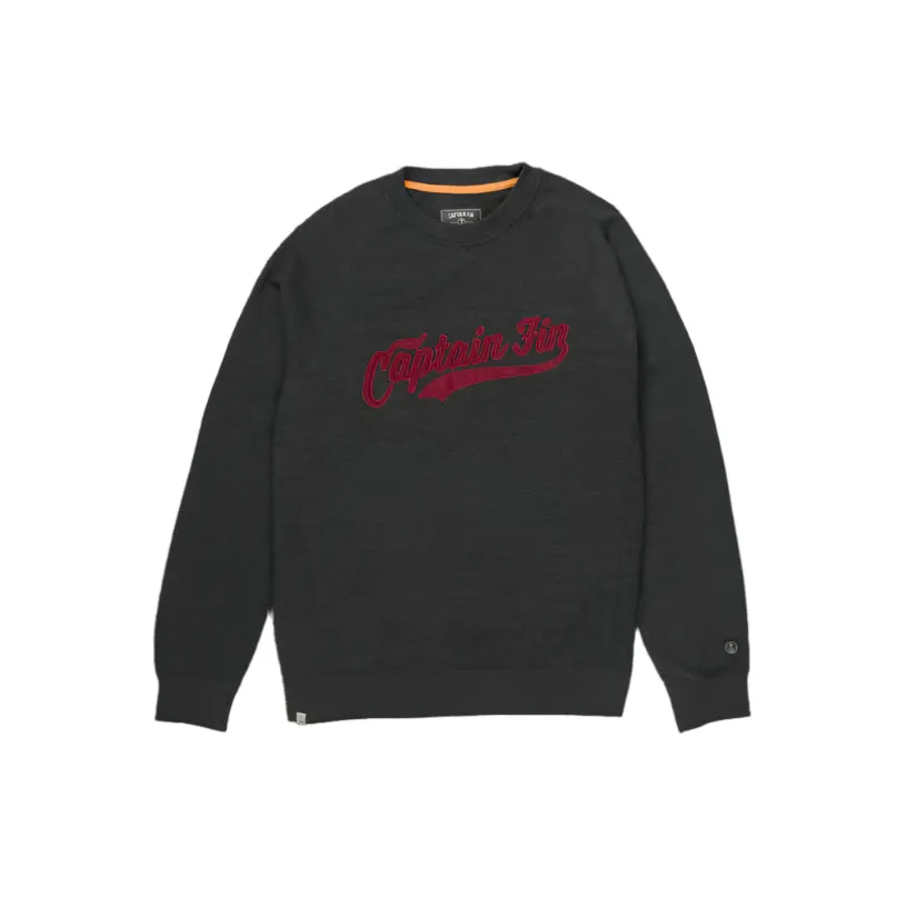 Captain Fin Men's Day Skipper Crew Sweatshirt Black Heather 21A4632400-BKH