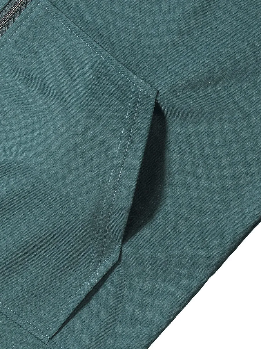 Casual Long Sleeve Zip Up Hoodie