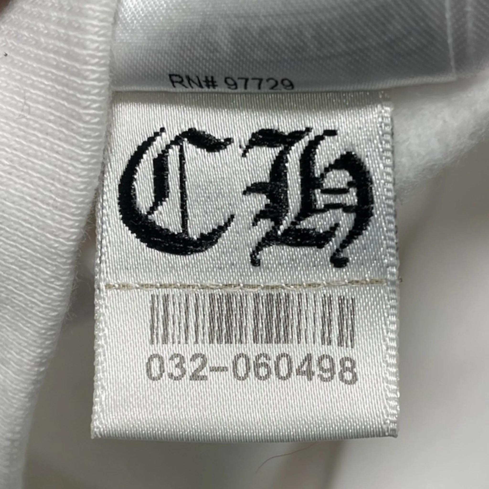 Chrome Hearts Vertical Logo Zip Up Hooded Sweatshirt White