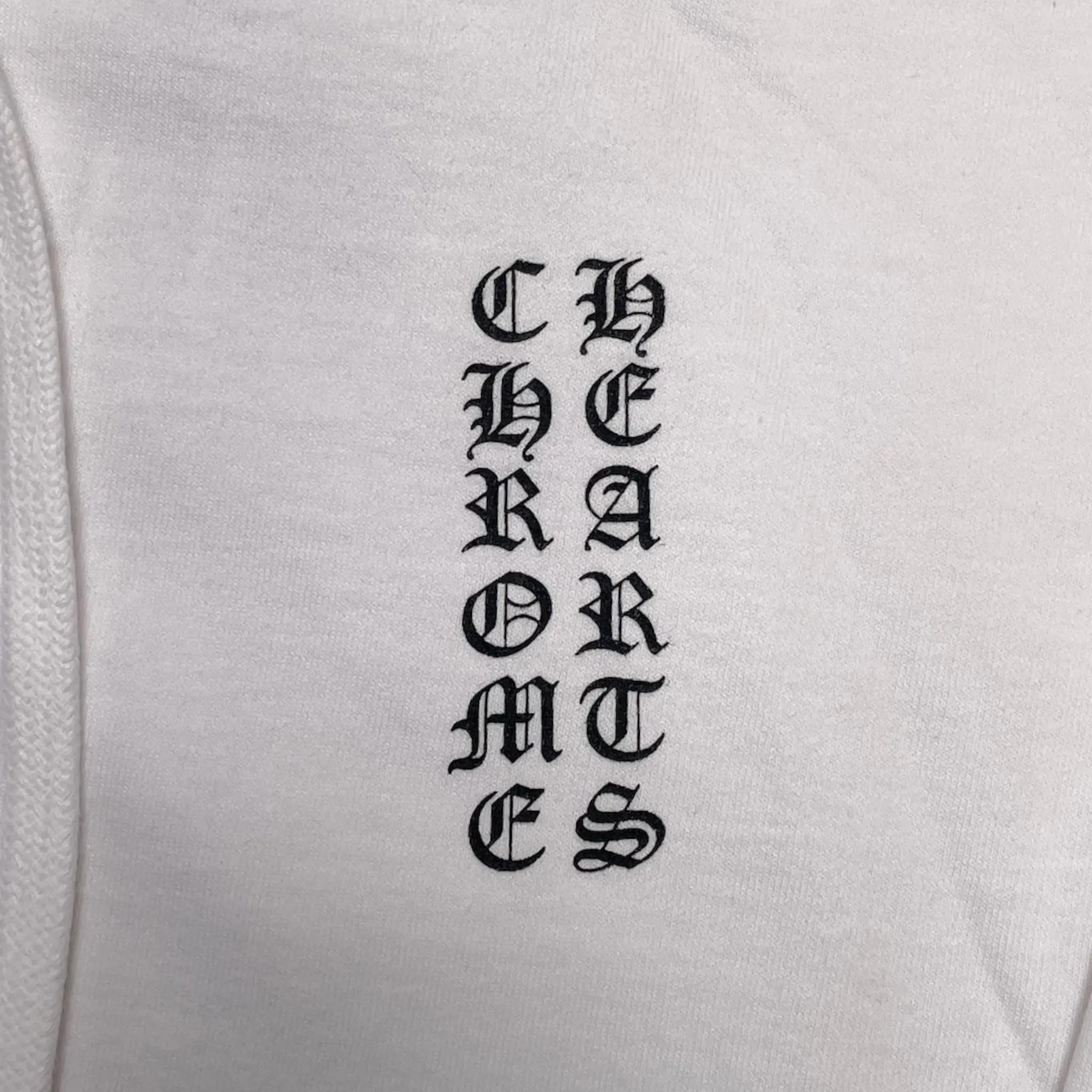 Chrome Hearts Vertical Logo Zip Up Hooded Sweatshirt White
