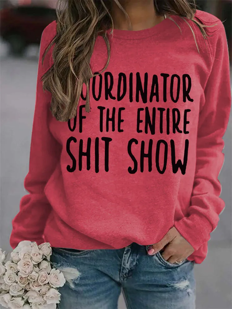 Cordinator Printed Crew Neck Long Sleeve Sweatshirt