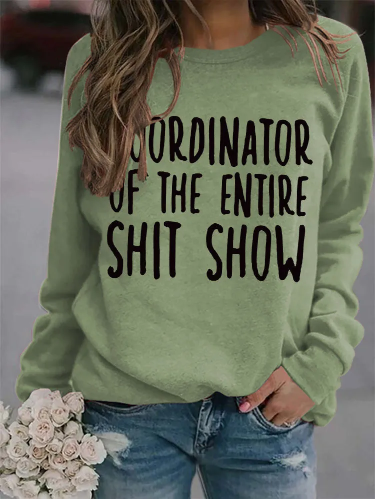 Cordinator Printed Crew Neck Long Sleeve Sweatshirt
