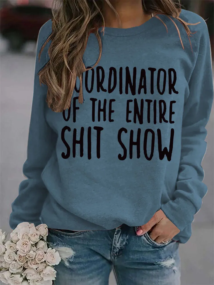 Cordinator Printed Crew Neck Long Sleeve Sweatshirt