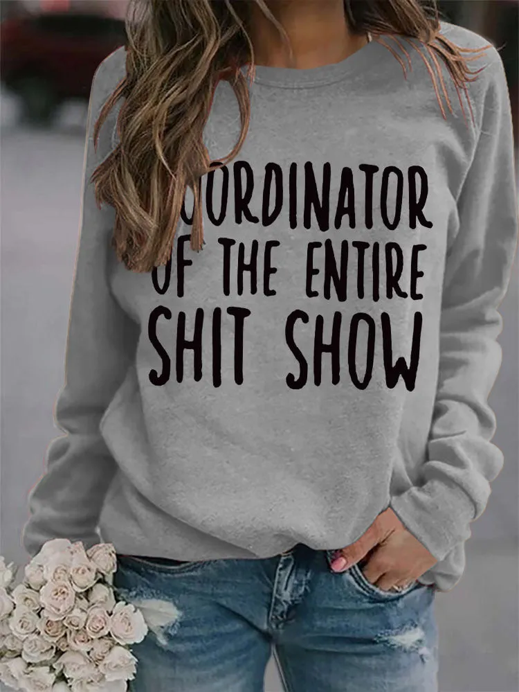 Cordinator Printed Crew Neck Long Sleeve Sweatshirt
