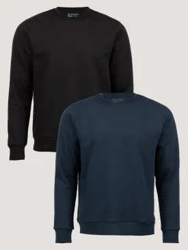 Crew Sweatshirt Black   Dark Navy 2-Pack