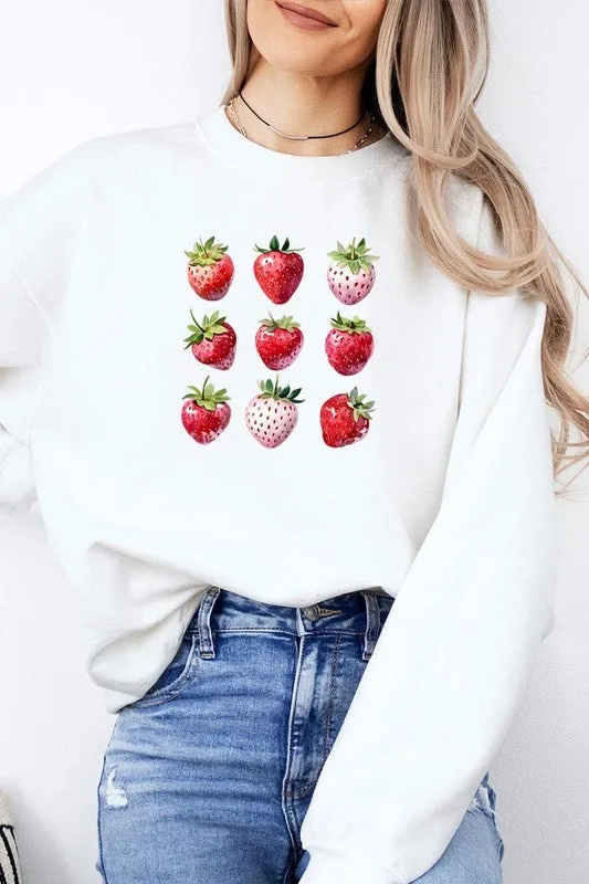 Cute Strawberries Graphic Plus Sweatshirt