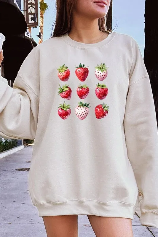 Cute Strawberries Graphic Plus Sweatshirt