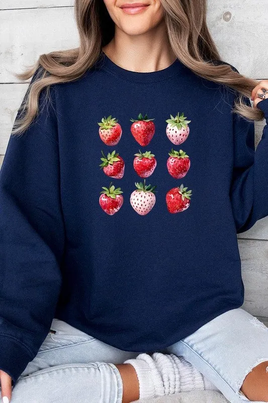Cute Strawberries Graphic Plus Sweatshirt