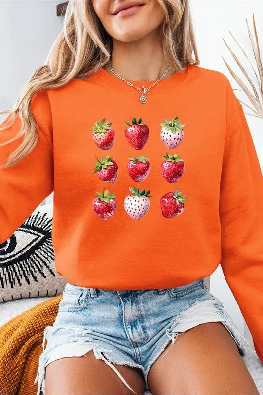 Cute Strawberries Graphic Plus Sweatshirt