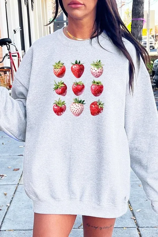 Cute Strawberries Graphic Plus Sweatshirt