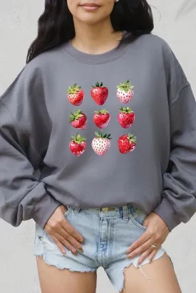 Cute Strawberries Graphic Plus Sweatshirt