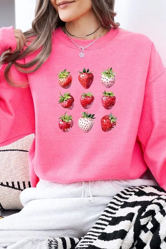 Cute Strawberries Graphic Plus Sweatshirt