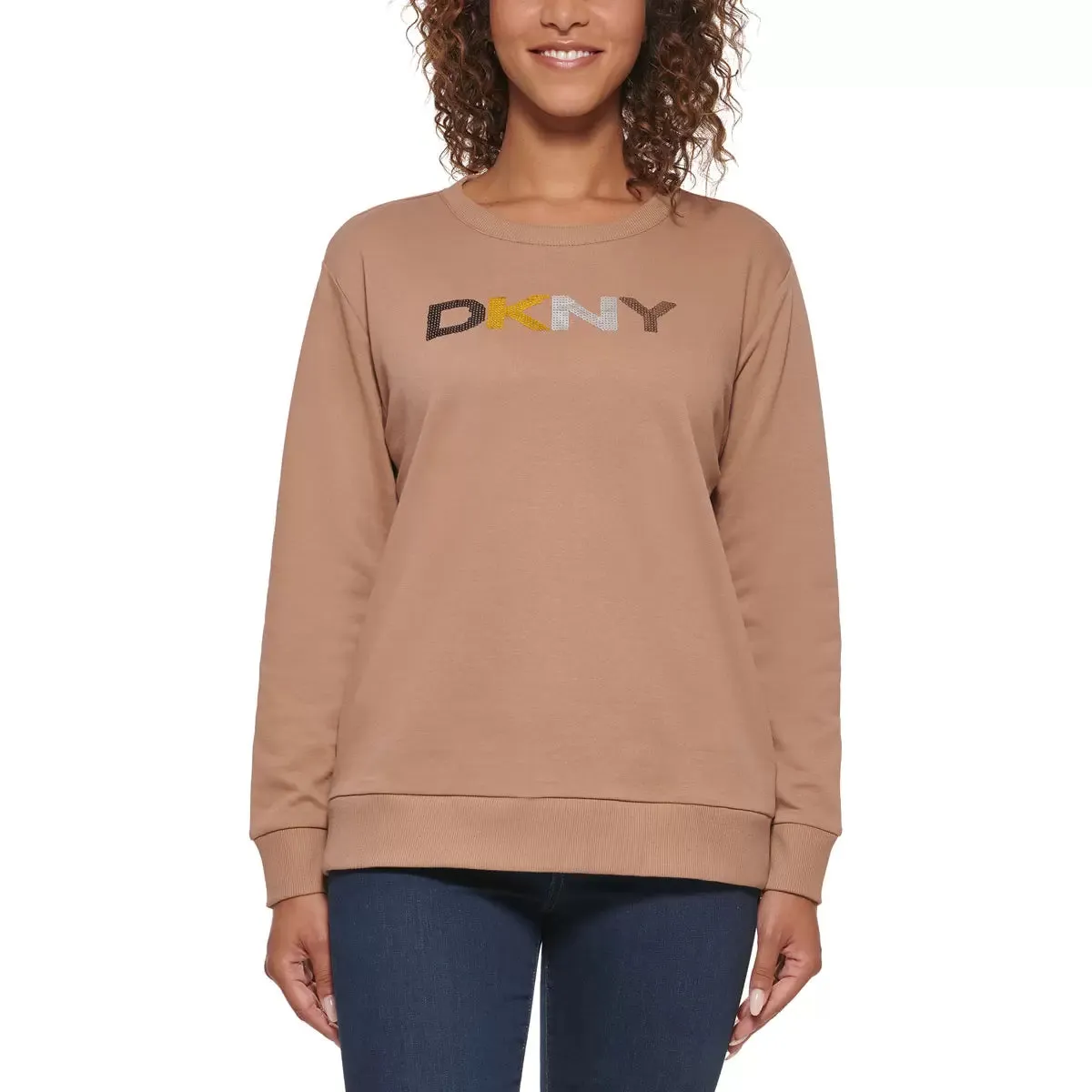 DKNY Women's Sequin Sweatshirt, Size: L