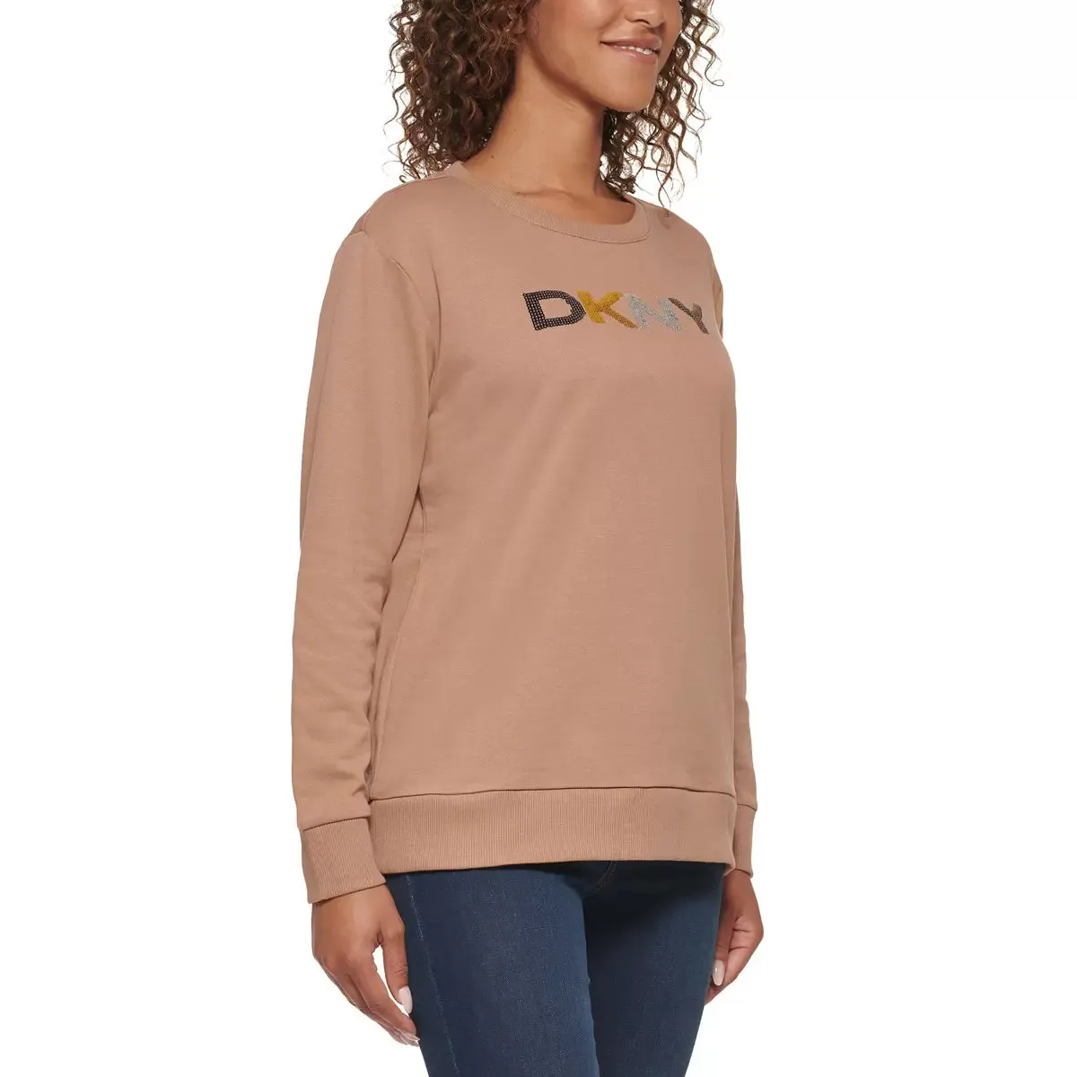 DKNY Women's Sequin Sweatshirt, Size: L