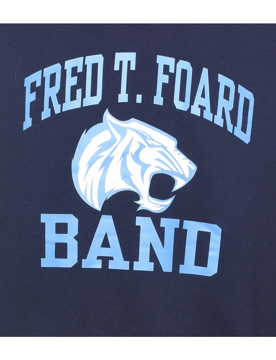 Fred T Foard Band Navy & Light Blue Printed Sweatshirt - L