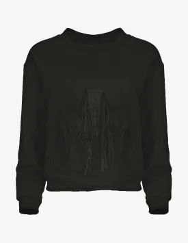 Fringed-Patch Sweatshirt