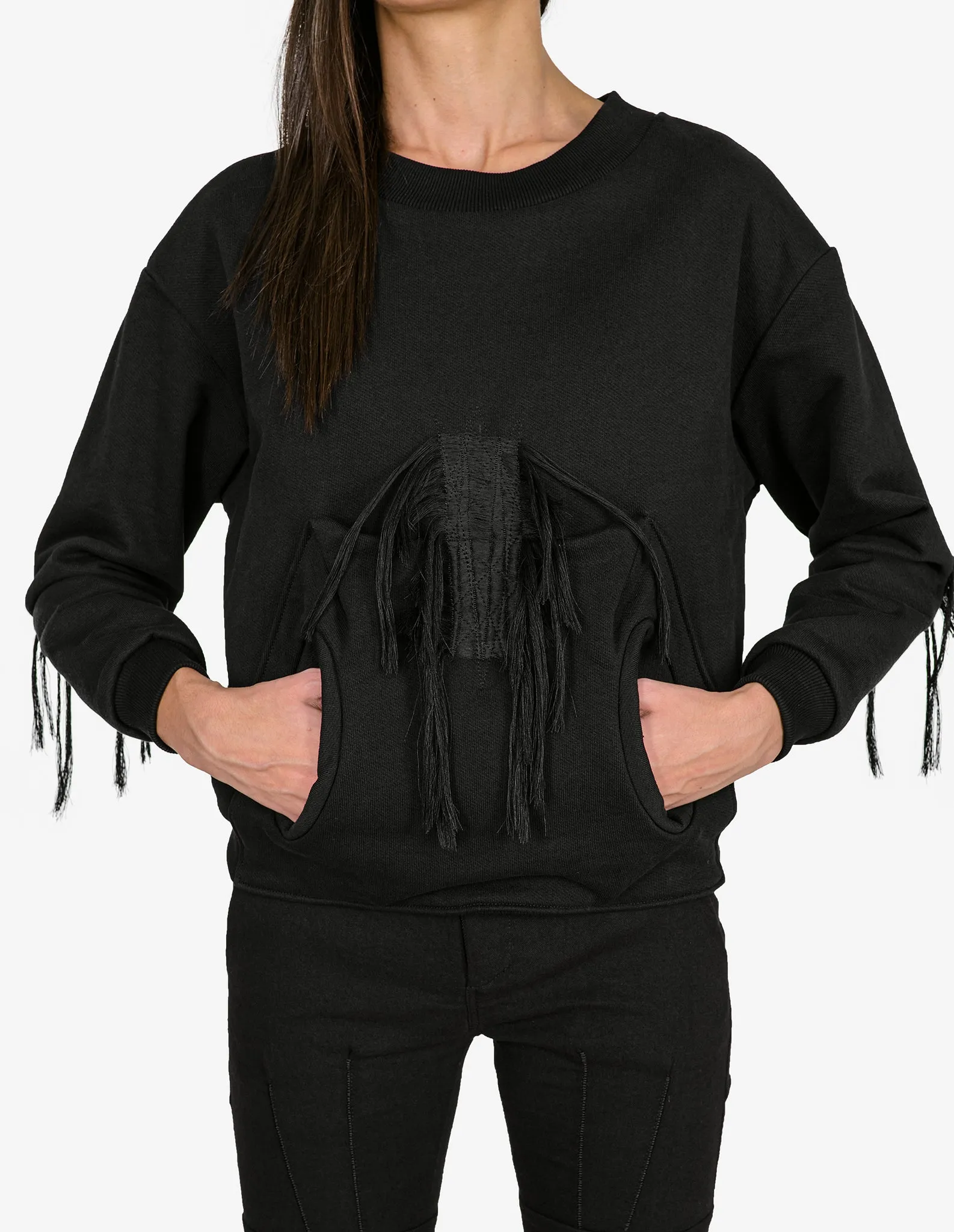 Fringed-Patch Sweatshirt