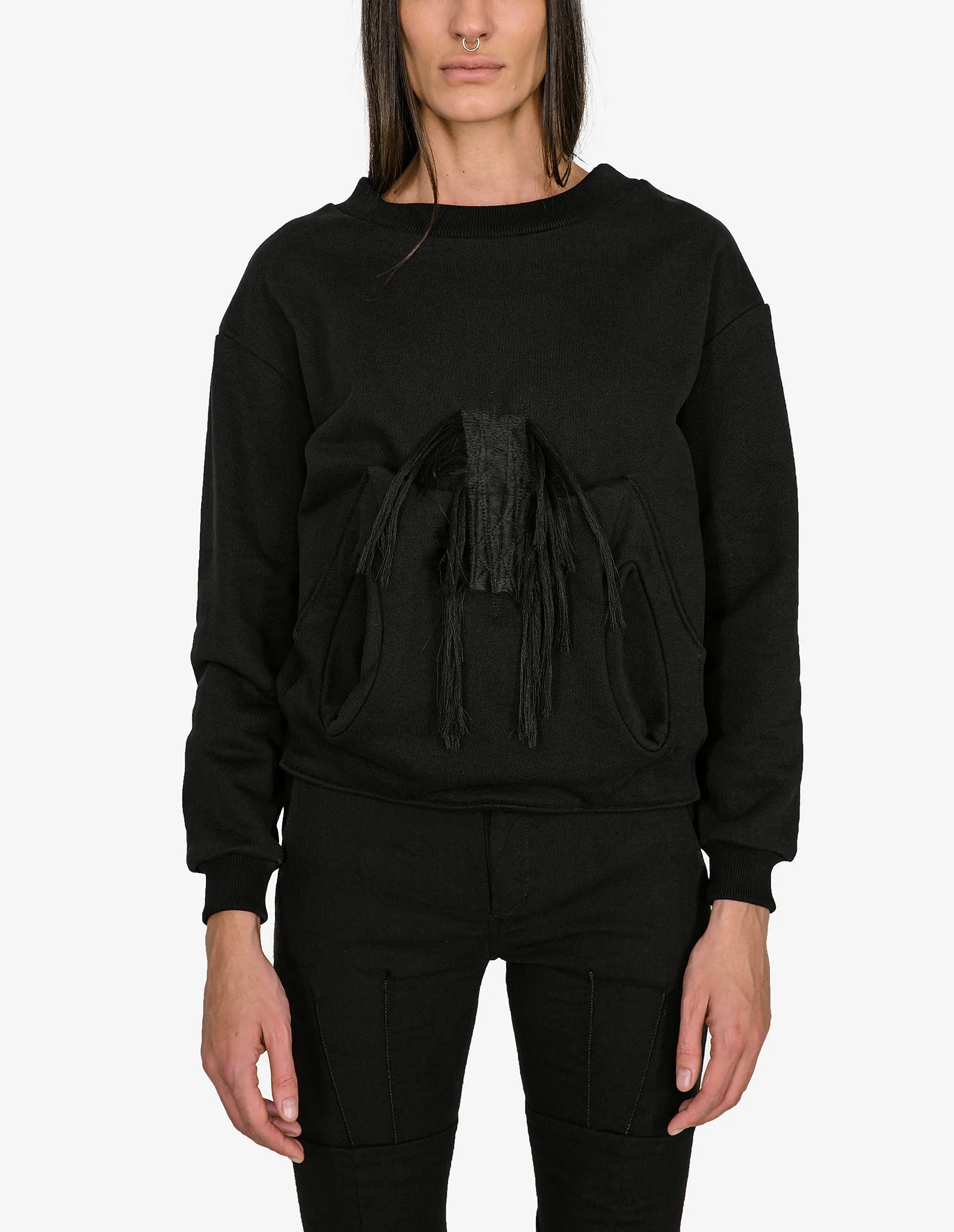 Fringed-Patch Sweatshirt