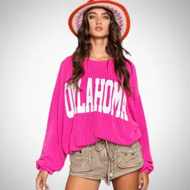 Graphic "OKLAHOMA" Oversized Sweatshirt Made in USA
