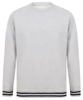 Heather Grey/Navy - Sweatshirt with striped cuffs