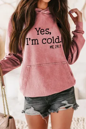 Hooded Long Sleeve Printed Pocketed Solid Sweatshirt