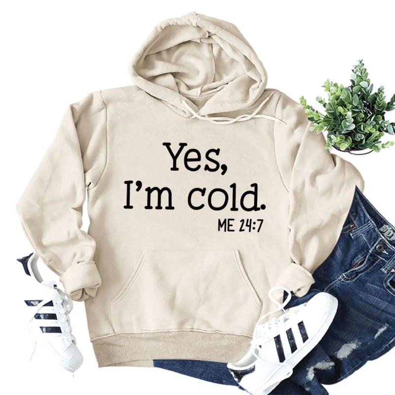 Hooded Long Sleeve Printed Pocketed Solid Sweatshirt