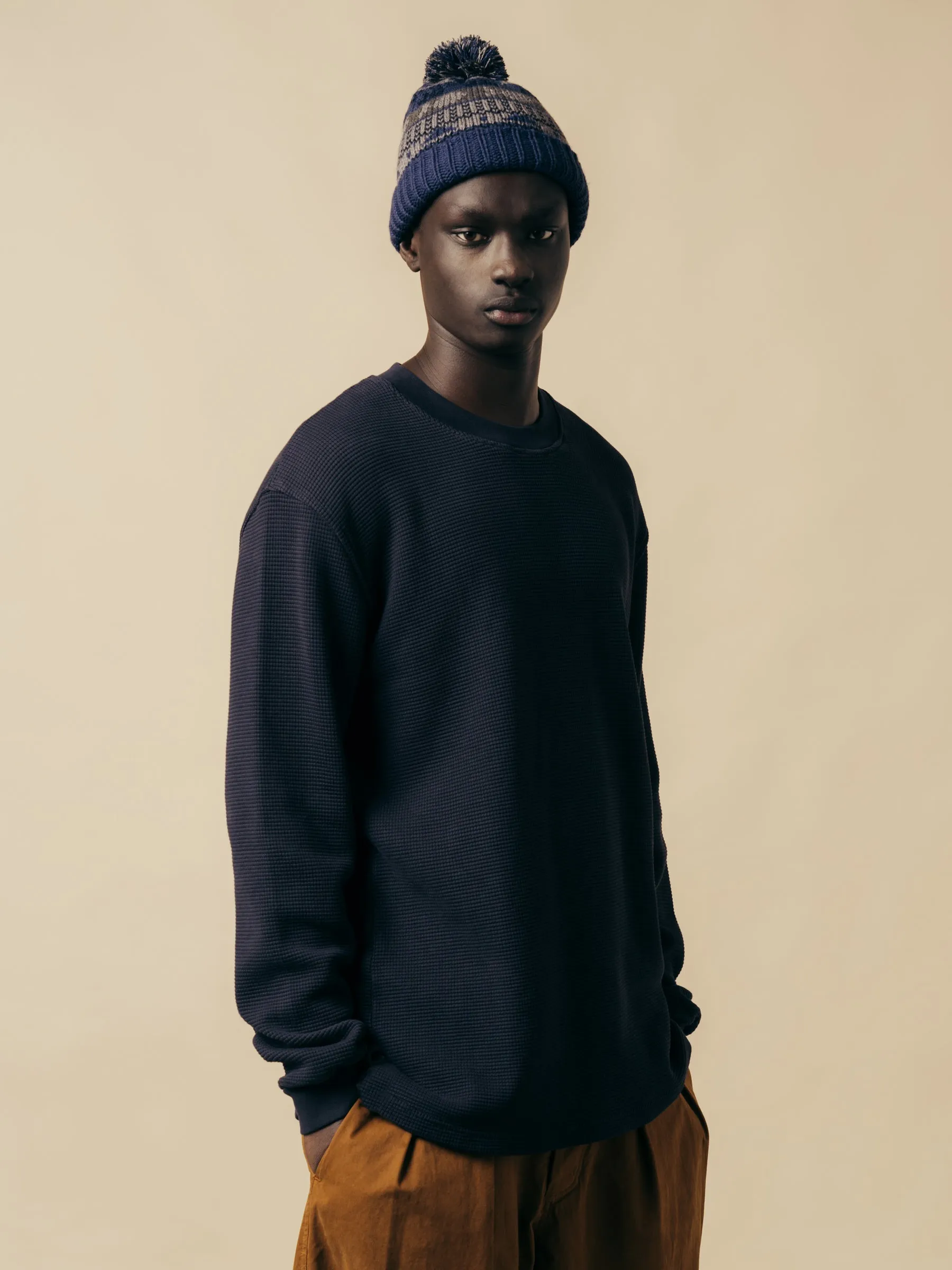 Humbie Sweat In Navy Waffle Jersey