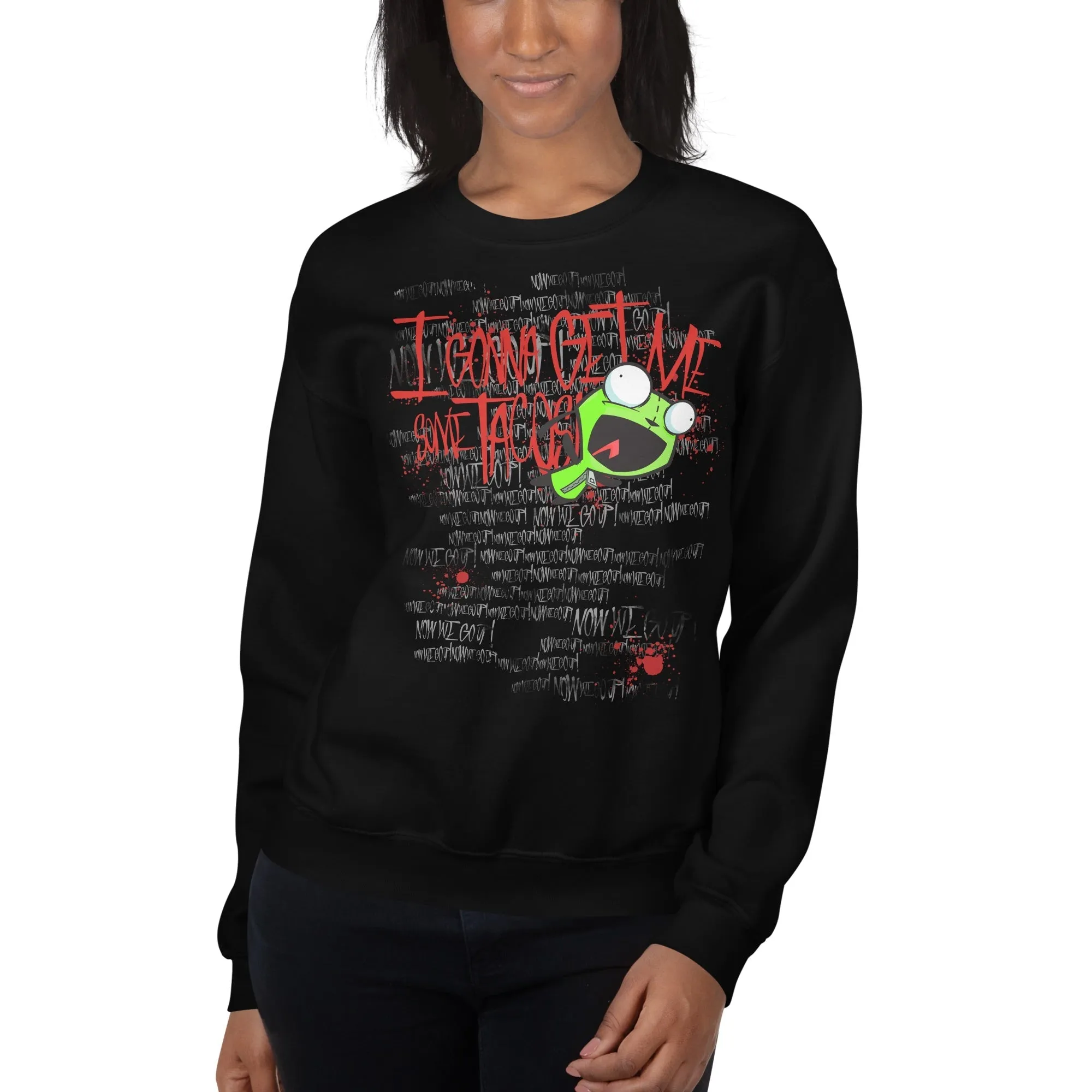 Invader Zim Gonna Get Me Some Tacos Adult Crewneck Sweatshirt