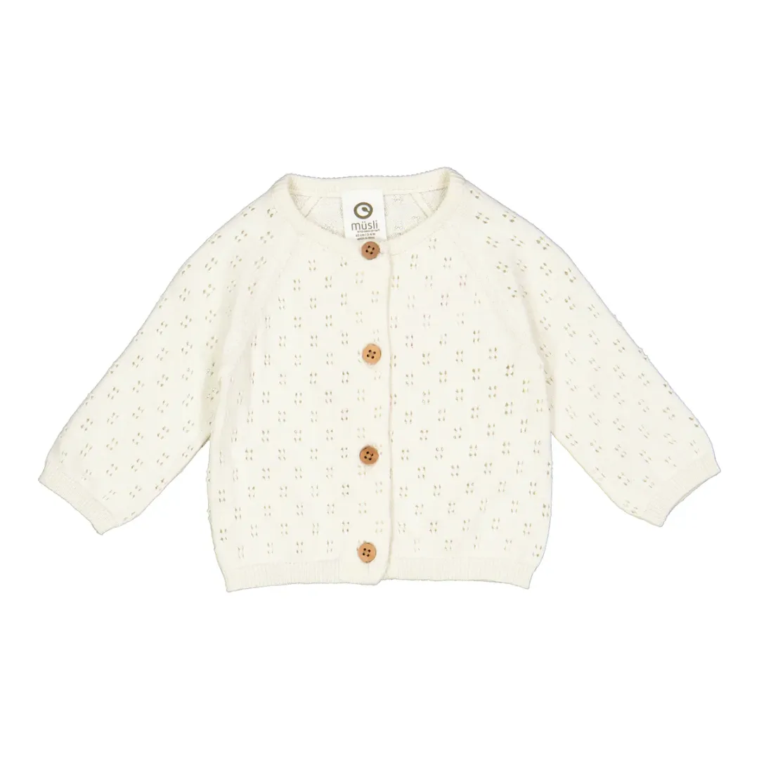 Knit Pointelle Cardigan - Balsam Cream by Musli