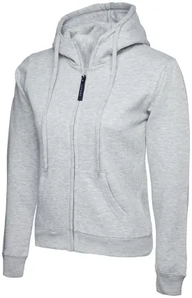 Ladies Classic Full Zip Hooded Sweatshirt | Heather Grey