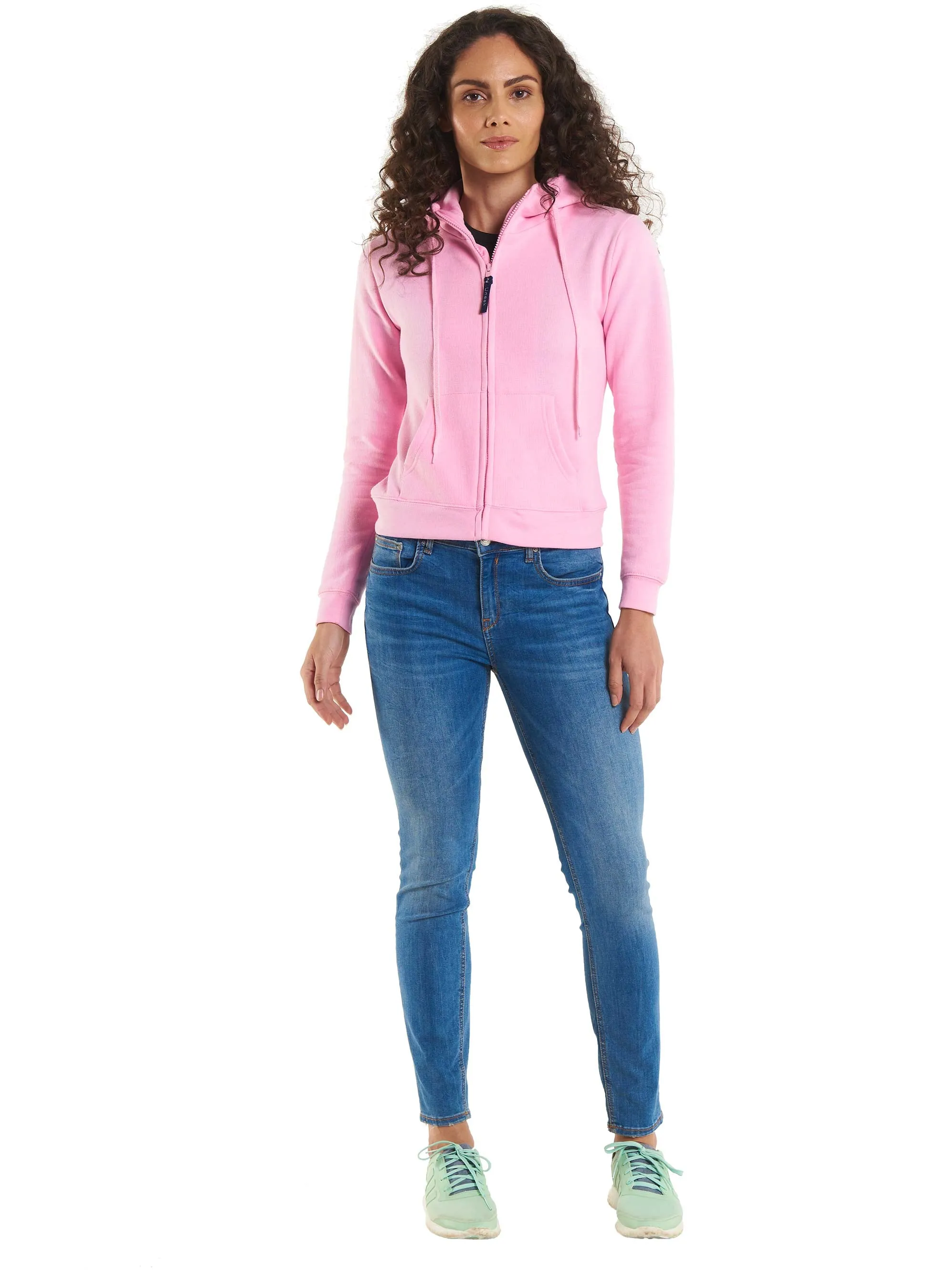 Ladies Classic Full Zip Hooded Sweatshirt | White