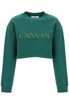 Lanvin cropped sweatshirt with embroidered logo patch