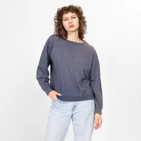 Large 90s Faded Slate Blue Sweatshirt Top